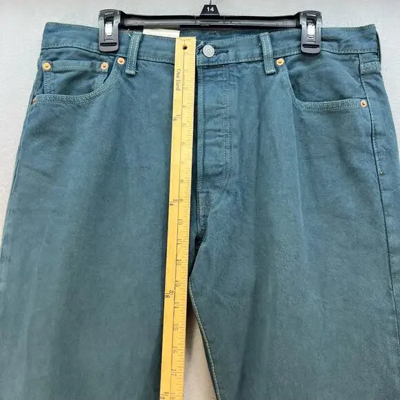 NWT Levi's 501 Big E Men's 36x36 Forest Green Button Fly Straight Minimalist